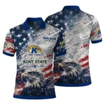 Kent State Golden Flashes Polo Shirt Custom Star Brushstrokes Navy Blue Best Selling