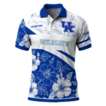 Kentucky Wildcats Polo Shirt Custom Floral Angles Blue White Best Selling