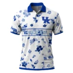 Kentucky Wildcats Polo Shirt Custom Floral Pinstripe Blue White Best Selling