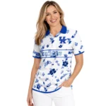 Kentucky Wildcats Polo Shirt Custom Floral Pinstripe Blue White Best Selling