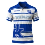 Kentucky Wildcats Polo Shirt Custom Horizontal Blocks Blue Best Selling