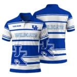 Kentucky Wildcats Polo Shirt Custom Horizontal Blocks Blue Best Selling