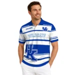 Kentucky Wildcats Polo Shirt Custom Horizontal Blocks Blue Best Selling