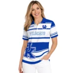 Kentucky Wildcats Polo Shirt Custom Horizontal Blocks Blue Best Selling