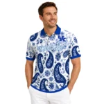 Kentucky Wildcats Polo Shirt Custom Paisley Florals Blue White Best Selling