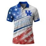 Kentucky Wildcats Polo Shirt Custom Star Stripes Red Blue Best Selling