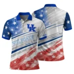 Kentucky Wildcats Polo Shirt Custom Star Stripes Red Blue Best Selling