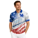 Kentucky Wildcats Polo Shirt Custom Star Stripes Red Blue Best Selling