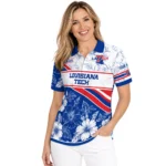 La Tech Polo Shirt Personalized Floral Angles Blue White Best Selling