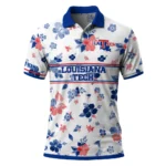 La Tech Polo Shirt Personalized Floral Pinstripe Blue White Best Selling