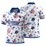 La Tech Polo Shirt Personalized Floral Pinstripe Blue White Best Selling