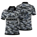 Las Vegas Raiders Polo Shirt Custom Camo Band Black Best Selling