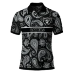 Las Vegas Raiders Polo Shirt Custom Paisley Band Black Best Selling