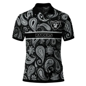 Las Vegas Raiders Polo Shirt Custom Paisley Band Black Best Selling