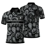 Las Vegas Raiders Polo Shirt Custom Paisley Band Black Best Selling