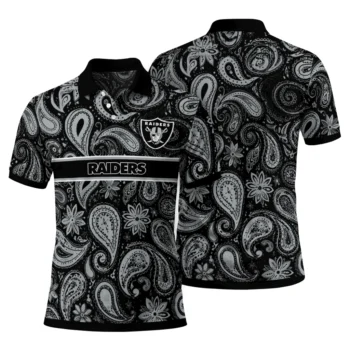 Las Vegas Raiders Polo Shirt Custom Paisley Band Black Fashion Forward