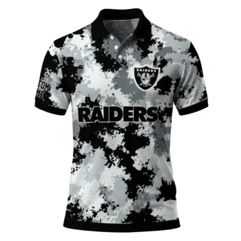 Las Vegas Raiders Polo Shirt Custom Pixel Camo Black Best Selling