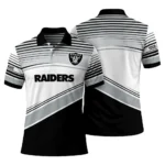 Las Vegas Raiders Polo Shirt Custom Slanted Stripes Black White Best Selling