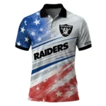 Las Vegas Raiders Polo Shirt Customized Star Stripes Red Blue Best Selling