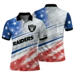 Las Vegas Raiders Polo Shirt Customized Star Stripes Red Blue Best Selling