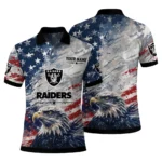 Las Vegas Raiders Polo Shirt Personalized Star Brushstrokes Black Blue Best Selling