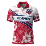 Liberty Flames Polo Shirt Personalized Floral Angles Red White Best Selling