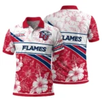Liberty Flames Polo Shirt Personalized Floral Angles Red White Best Selling