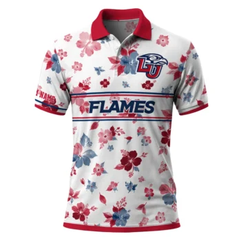 Liberty Flames Polo Shirt Personalized Floral Pinstripe Red White Best Selling