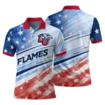 Liberty Flames Polo Shirt Personalized Star Stripes Red Blue Best Selling