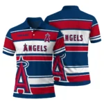 Los Angeles Angels Polo Shirt Personalized Horizontal Blocks Blue Best Selling