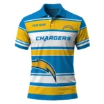 Los Angeles Chargers Polo Shirt Custom Horizontal Blocks Blue Best Selling