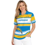 Los Angeles Chargers Polo Shirt Custom Horizontal Blocks Blue Best Selling