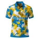 Los Angeles Chargers Polo Shirt Customized Pixel Camo Blue Best Selling