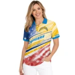 Los Angeles Chargers Polo Shirt Personalized Star Stripes Red Blue Best Selling
