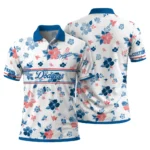 Los Angeles Dodgers Polo Shirt Custom Floral Pinstripe Blue White Best Selling