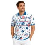 Los Angeles Dodgers Polo Shirt Custom Floral Pinstripe Blue White Best Selling