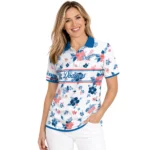 Los Angeles Dodgers Polo Shirt Custom Floral Pinstripe Blue White Best Selling