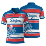 Los Angeles Dodgers Polo Shirt Custom Horizontal Blocks Blue Best Selling