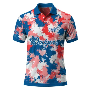 Los Angeles Dodgers Polo Shirt Custom Pixel Camo Blue Best Selling