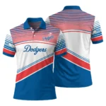 Los Angeles Dodgers Polo Shirt Custom Slanted Stripes Blue White Best Selling
