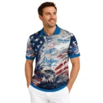 Los Angeles Dodgers Polo Shirt Custom Star Brushstrokes Blue Best Selling