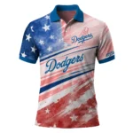 Los Angeles Dodgers Polo Shirt Custom Star Stripes Red Blue Best Selling