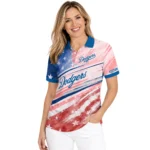 Los Angeles Dodgers Polo Shirt Custom Star Stripes Red Blue Best Selling