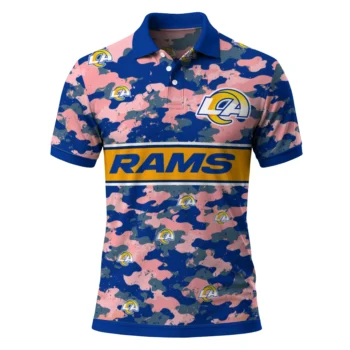 Los Angeles Rams Polo Shirt Personalized Camo Band Blue Best Selling
