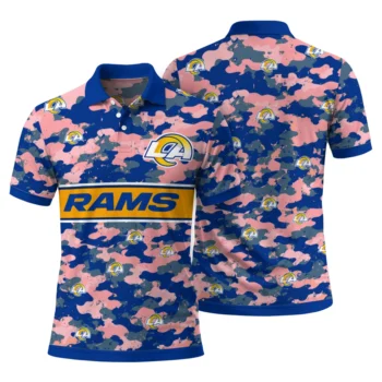Los Angeles Rams Polo Shirt Personalized Camo Band Blue Fashion Forward