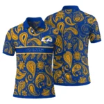 Los Angeles Rams Polo Shirt Personalized Paisley Band Blue Best Selling