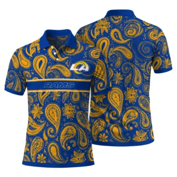 Los Angeles Rams Polo Shirt Personalized Paisley Band Blue Fashion Forward