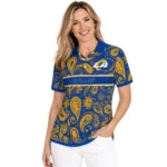 Los Angeles Rams Polo Shirt Personalized Paisley Band Blue Best Selling