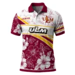 Louisiana Monroe Warhawks Polo Shirt Custom Floral Angles Red White Best Selling