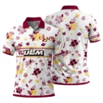 Louisiana Monroe Warhawks Polo Shirt Custom Floral Pinstripe Red White Best Selling